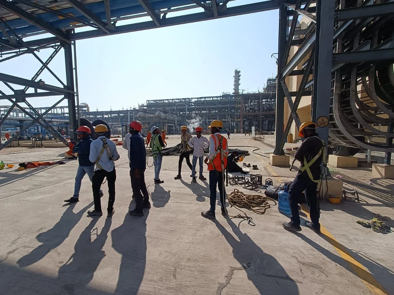 Project workforce at industrial site